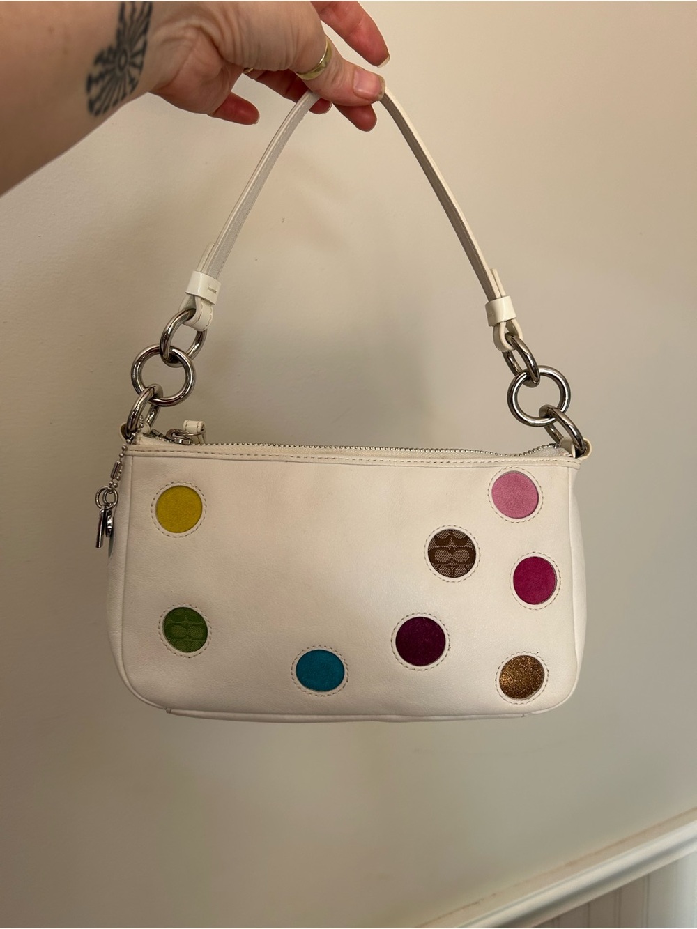 RARE Vintage Y2K Coach Special Edition Polka Dot Demi Bag (Style 3677)